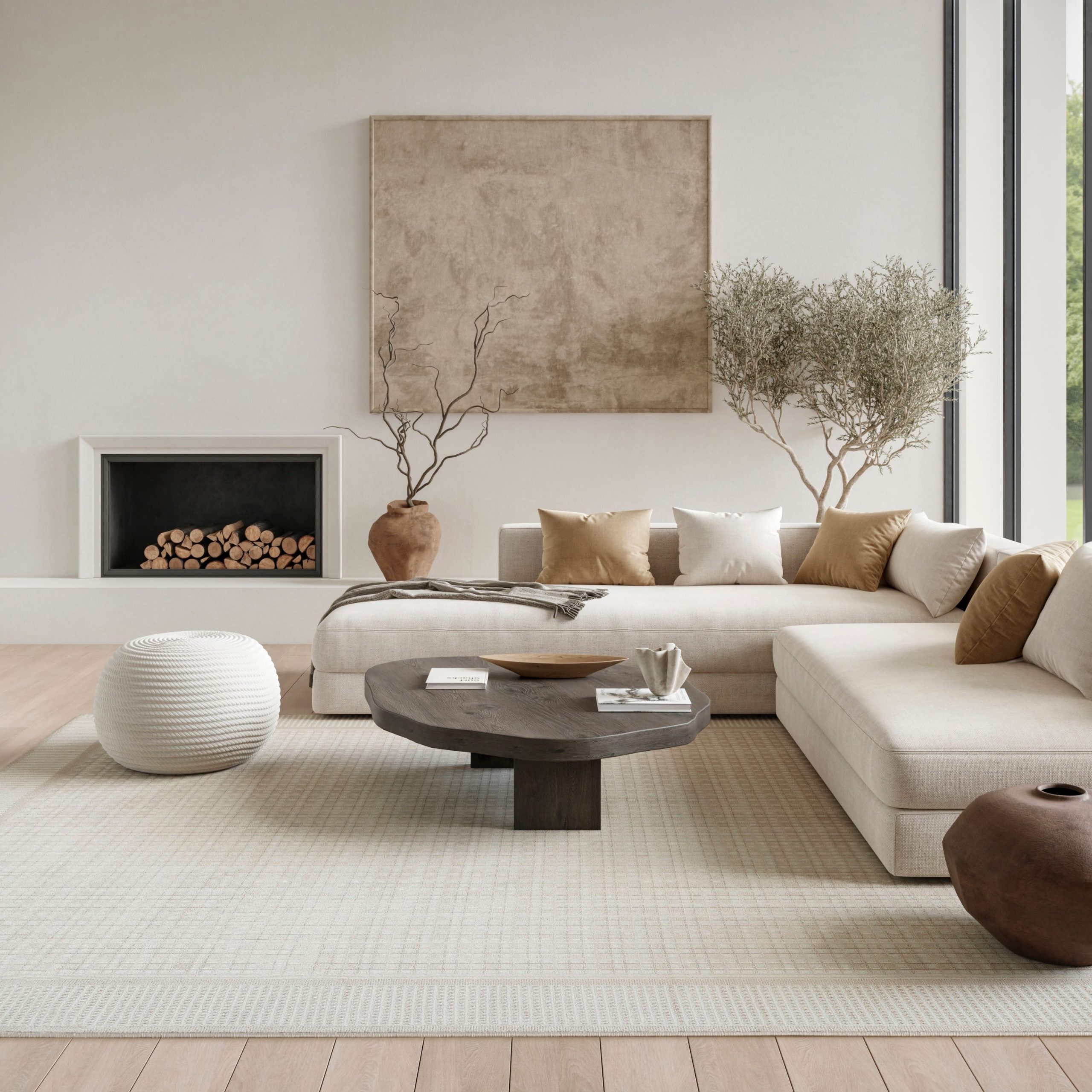 10+ Invigorating Neutral Living Room Ideas For A Serene Space | Neutral ... throughout The Geometry of Accent Pieces That Unify Neutral Living Spaces