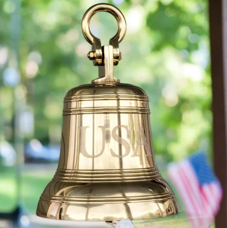 14 Inch Engravable Ridged Polished Brass Bell With Shackle - Etsy regarding What Makes a Polished Brass Bell the Ultimate symbol of Maritime Heritage in 2026