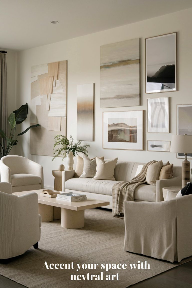 15 Neutral Living Room Ideas For A Serene And Stylish Space with The Geometry of Accent Pieces That Unify Neutral Living Spaces