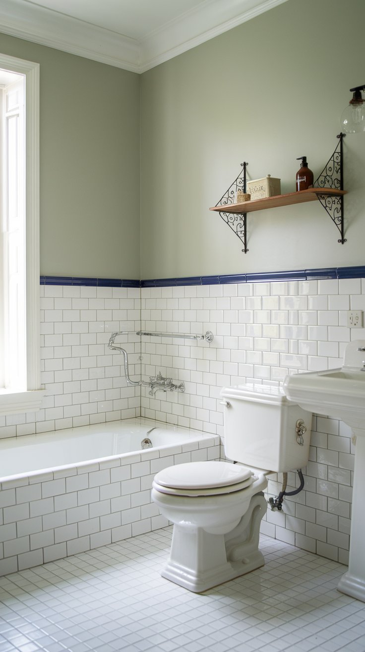 19 Half Tiled Bathroom Ideas To Get The Perfect Look intended for How to Wrap Your Half Bath in Drama Without Making It Feel Smaller