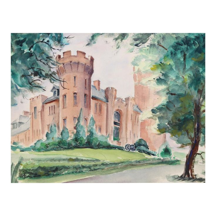 1940S "Flushing Armory P6.6" Watercolor Painting By Eve Nethercott ... with Exploring The Impressionist Magic In Eve Nethercott Vermont P429 Watercolor Painting