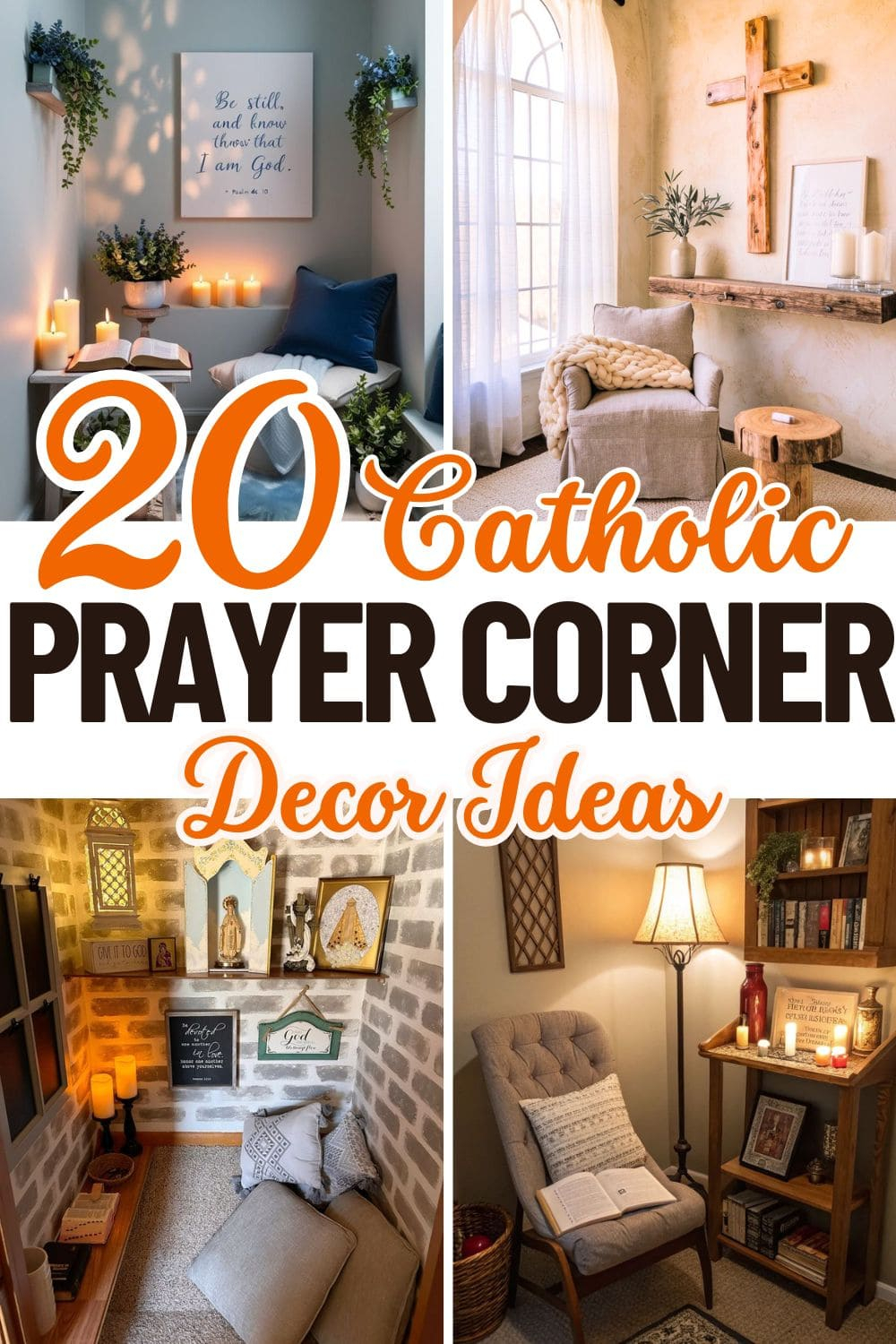 20 Catholic Prayer Corner Ideas To Create A Sacred Space in Winged Hanging Angel Garden Angel Statue