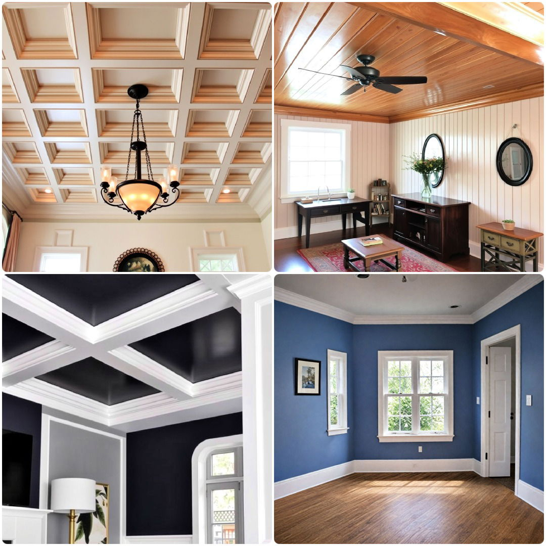 20 Ceiling Trim Ideas To Elevate Your Space pertaining to Stencil Your Ceiling For A Luxurious Look - (Tidak Mengandung Kata "Wall")
