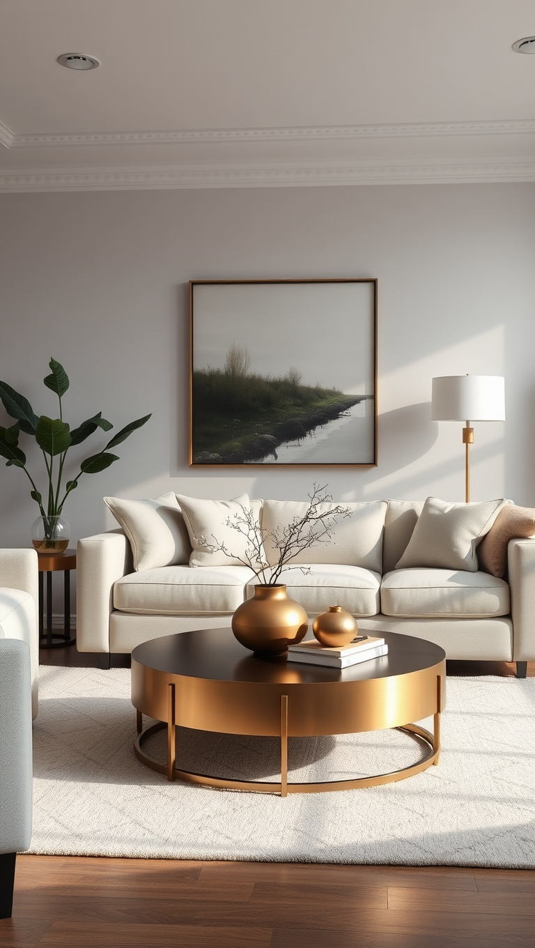 20 Chic Ideas To Elevate Your Neutral Living Room – Knivespoint.com throughout Luxe Large 50 In Tall Window Pane Mirror Black Diamond Overlay Gold Cream White