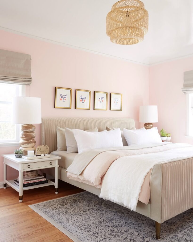 20+ Pink Bedroom Ideas inside 60X48Inch Original Large Blush Pink White Minimal Abstract Painting Modern