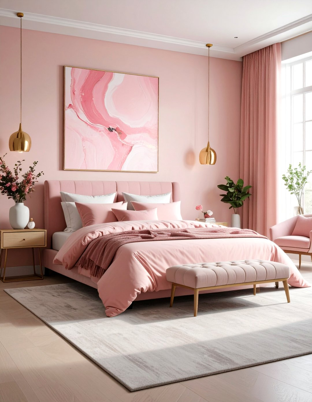 Why Large Blush Pink and White Minimalist Art Transforms a Room in 2026