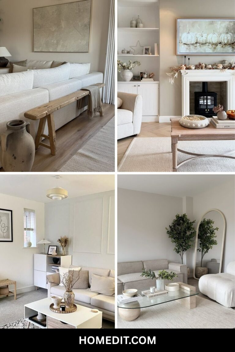 25 Neutral Living Room Ideas That Make Beige Spaces Feel Rich, Warm ... pertaining to The Geometry of Accent Pieces That Unify Neutral Living Spaces