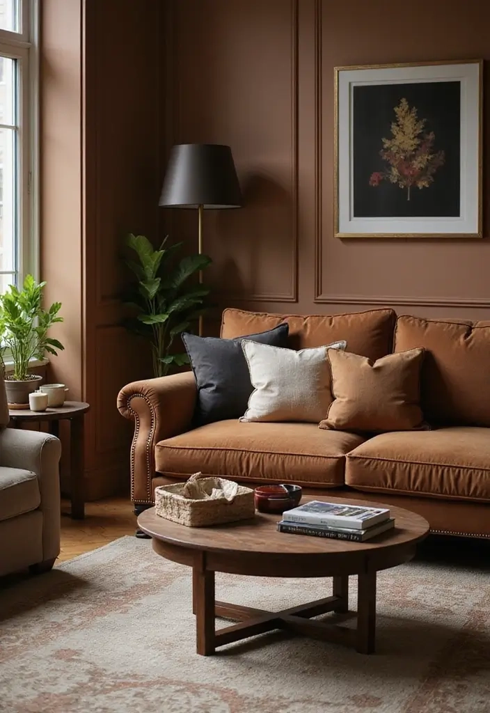 27 Cozy Brown Living Room Ideas That Bring Warmth And Timeless Elegance ... regarding Bringing Warmth and Elegance Indoors With the Timeless Appeal of Golden Pears