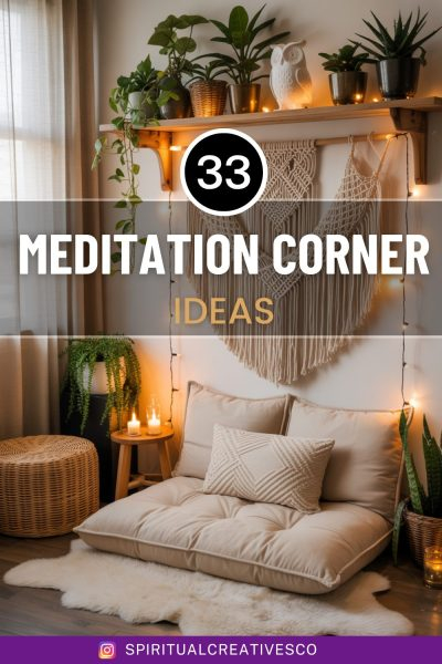 33 Meditation Corner Ideas To Create A Peaceful &amp; High-Vibe Space ... in Winged Hanging Angel Garden Angel Statue