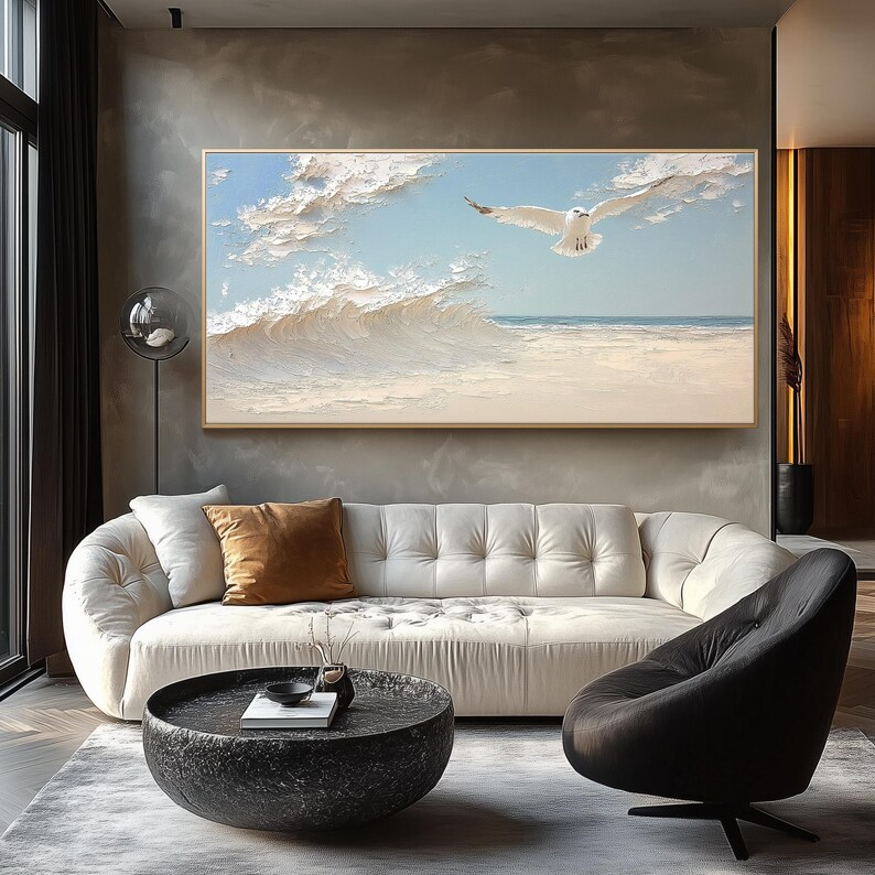 Designing Around Statement Pieces Like The Eleven Inch White Seascape Wall Art