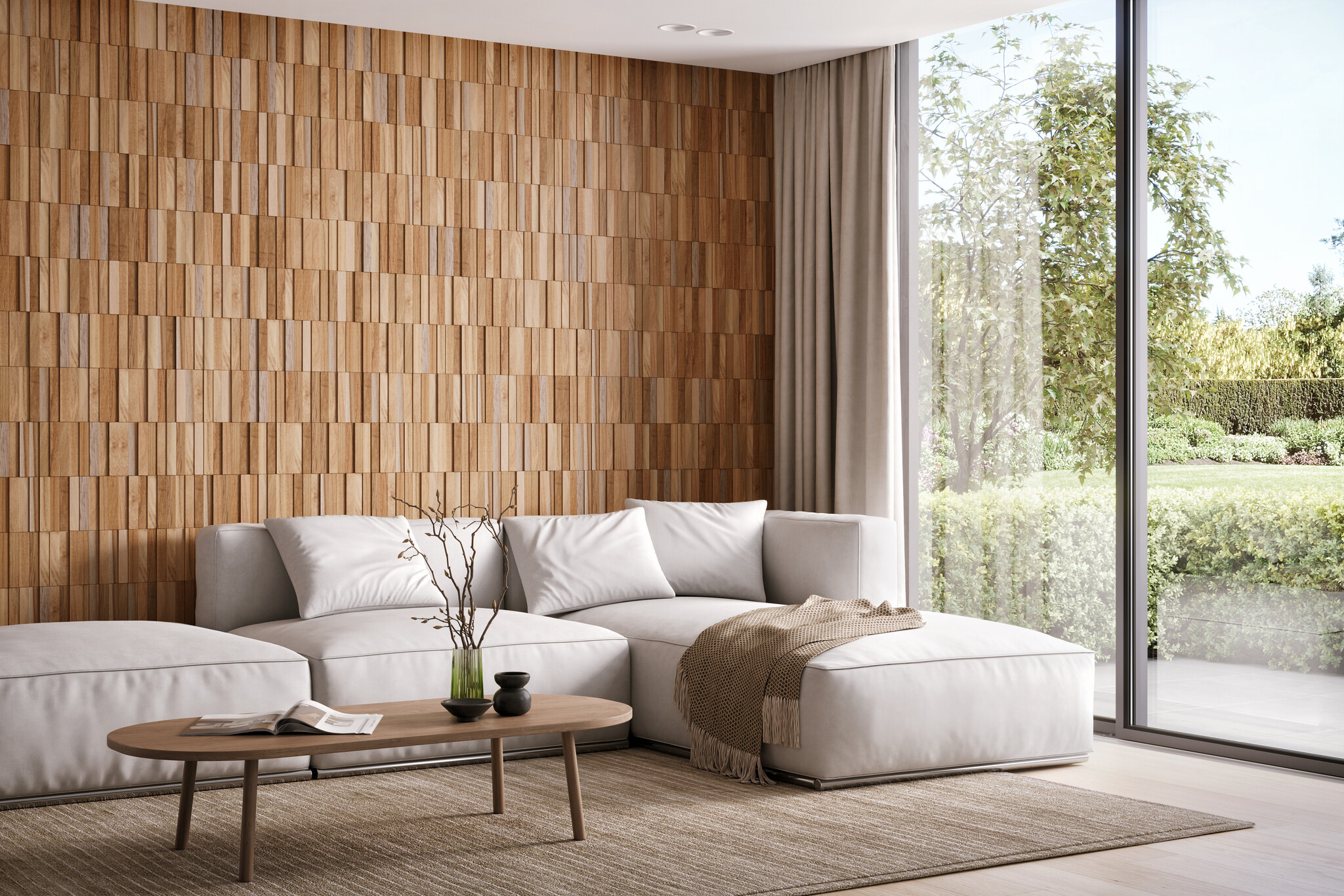 How the Unique Incongruous Shapes of Natural Teak Panels Enhance Room Ambiance