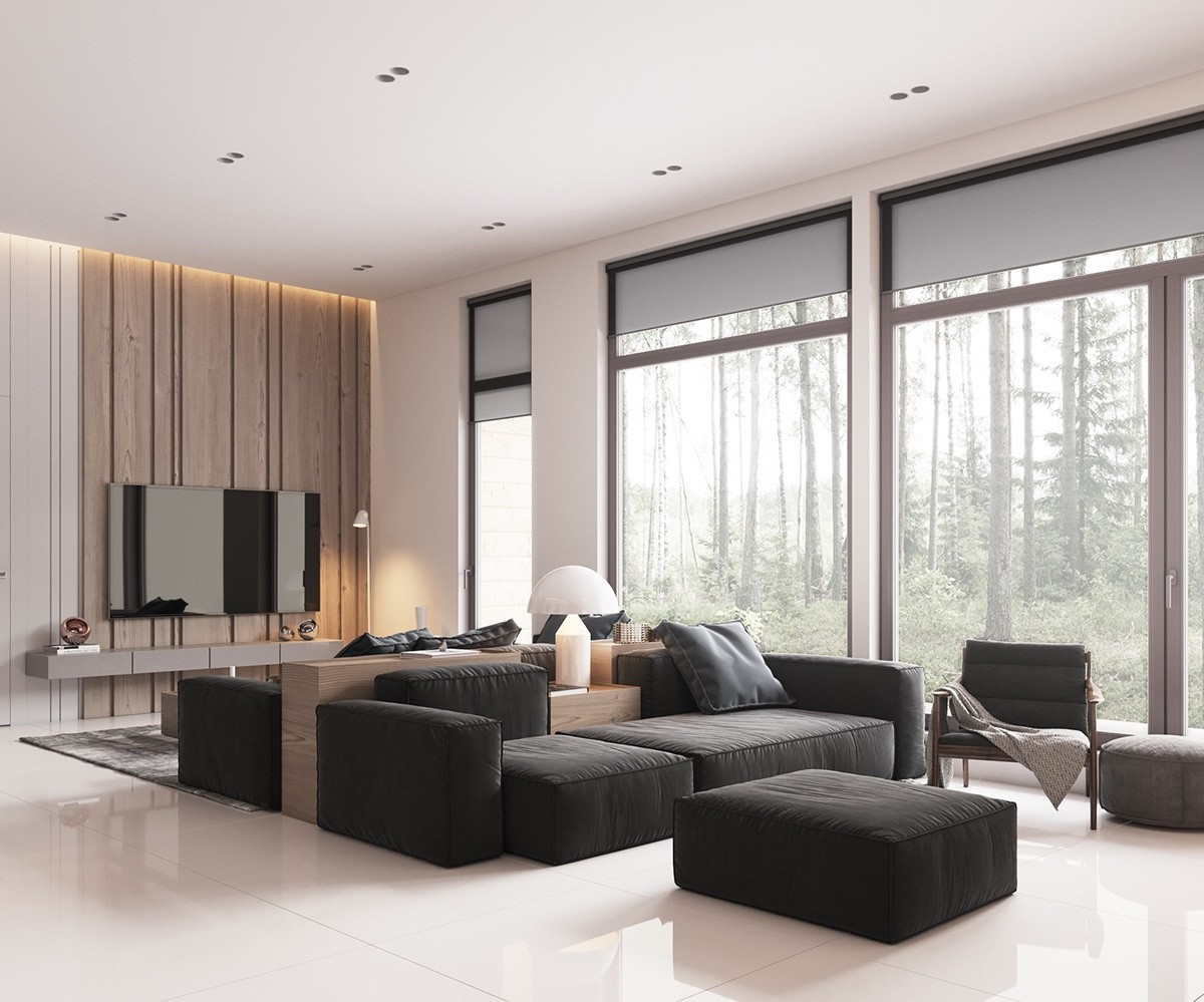 40 Gorgeously Minimalist Living Rooms That Find Substance In Simplicity in The Design Evolution of Oversized Color Block Minimalism in Modern Residential Spaces
