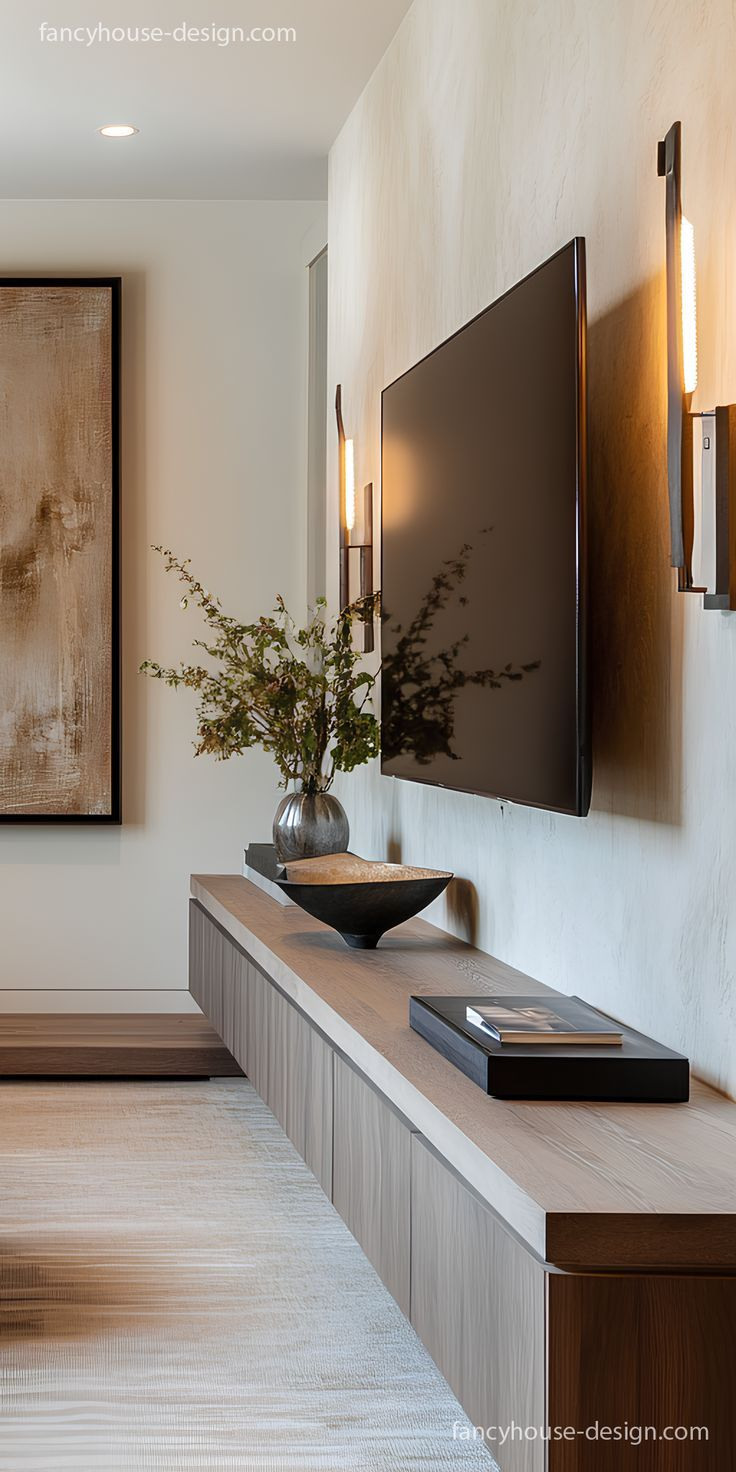 A Cozy Living Room With A Slim Layout Features A Stylish Tv For Relaxed ... intended for Transforming living rooms with ultra slim wall mounted screens