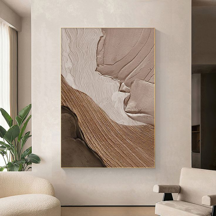 Abstract Acrylic Painting On Canvas Original Waves Lines Wall Art 3D ... pertaining to The Story Behind Hand Painted Textures in Contemporary Wall Decor