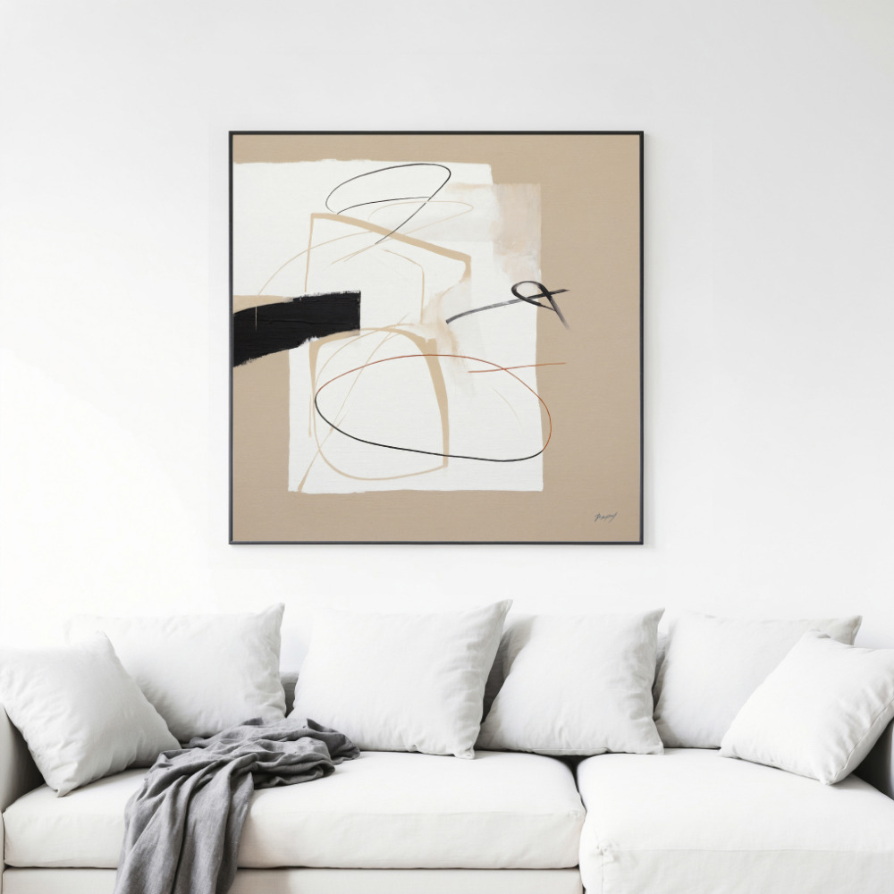 Abstract Minimalist Print - Wabi Sabi Japandi Decor | Print Studio within 48X48 In Black Gray Abstract Art Oversized Modern Painting Minimal Wall Art