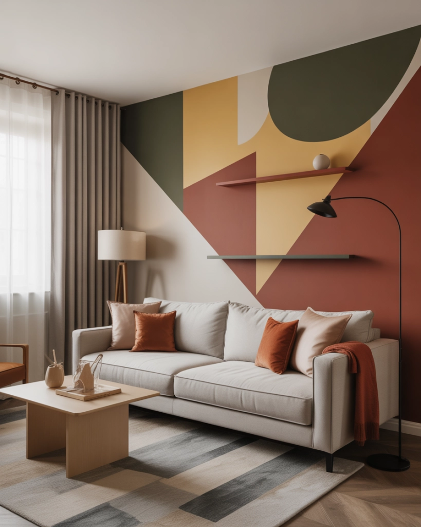 Accent Walls In Living Room 2026 - 35 Creative Modern, Farmhouse ... intended for The Geometry of Accent Pieces That Unify Neutral Living Spaces