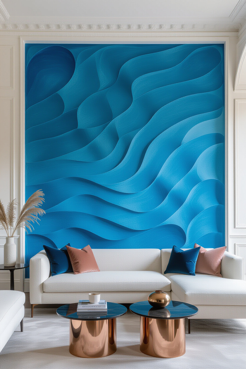 Accent Walls In Living Room: 25 Bold Textures, Colors, Designs - Lavish ... for How to balance organic textures and metallic accents in compact living areas