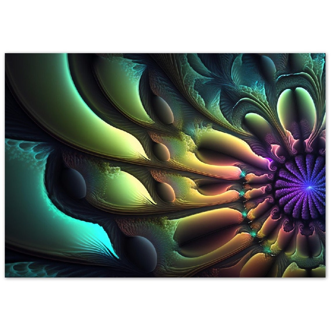 Aluminum Print Art Metal Print Landscape Picture Hd Abstract Fractal 2 ... within From Raw Aluminum to Vibrant Nature Scenes the Process of Metal Art Printing
