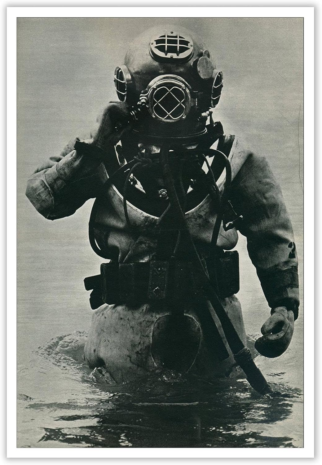Amazon.com: Esentl Vintage Us Navy Diver In Mark-V Diving Helmet And ... for Why Vintage Diver Helmet Wall Art Is Making a Surprising Comeback in Modern Homes
