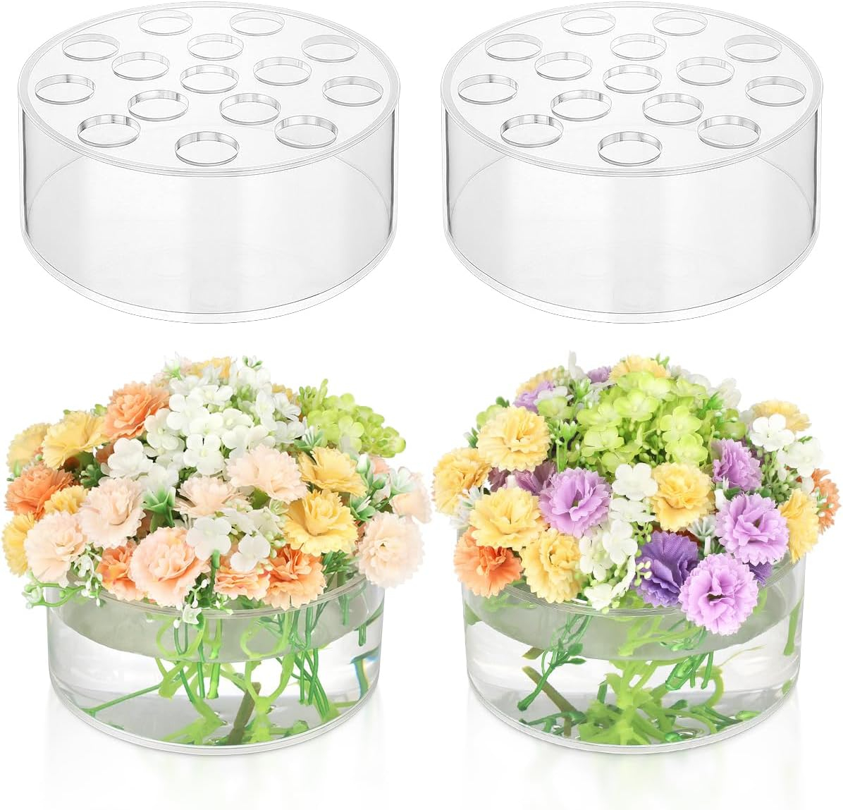 Amazon.com: Fotric 4 Pack Clear Acrylic Flower Vase Circle Floral ... intended for Why the Eleven Inch Flower Disc is Becoming a Modern Design Staple