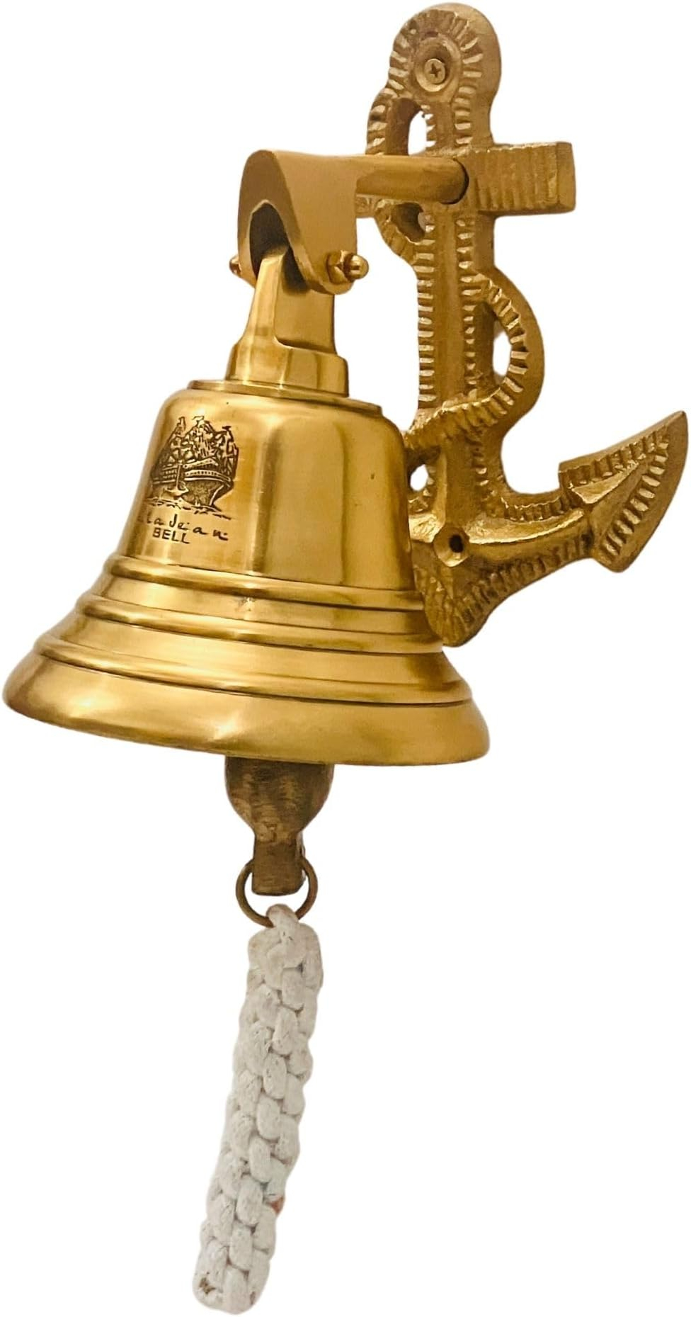 Amazon.com: Nagina International's 8" Polished Brass Dinner Bell ... within 8" Polished Brass Bell