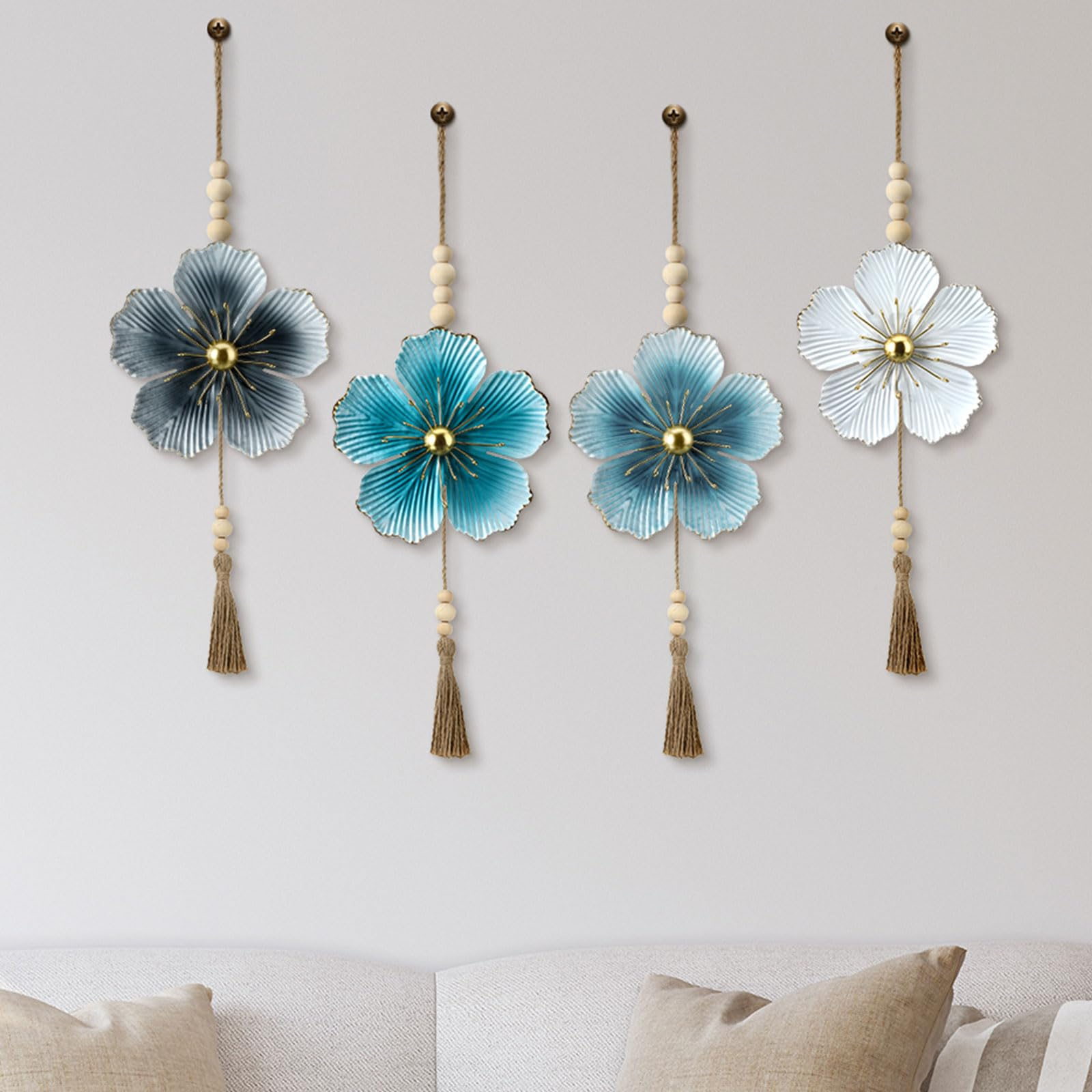 Amazon.com: Tandefio 4 Pcs Large Metal Flowers Wall Decor 7.9" X 22 ... in Understanding the Craft of Creating Floral Large Disc Metal Wall Art in 2026