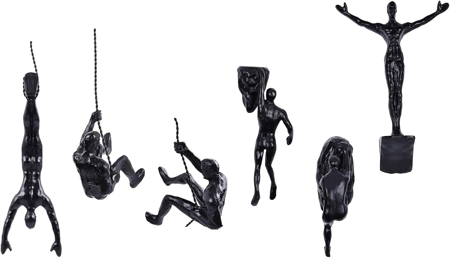 Amazon.com: Xyqxyq Set Of 6 Climbing Men Wall Art Decor Sculpture ... in Climbing Man Gold Wall Art, Set Of 4