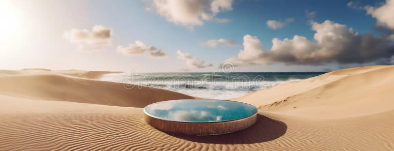 Reflecting Ocean Serenity Through Round Seashore Photography Prints