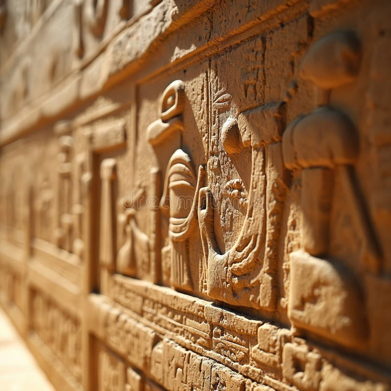Ancient Egyptian Wall Carvings. Detailed Stone Reliefs With Hieroglyphs ... inside Leafy Medallion 15, Architectural Friezes,Traceries And Tiles