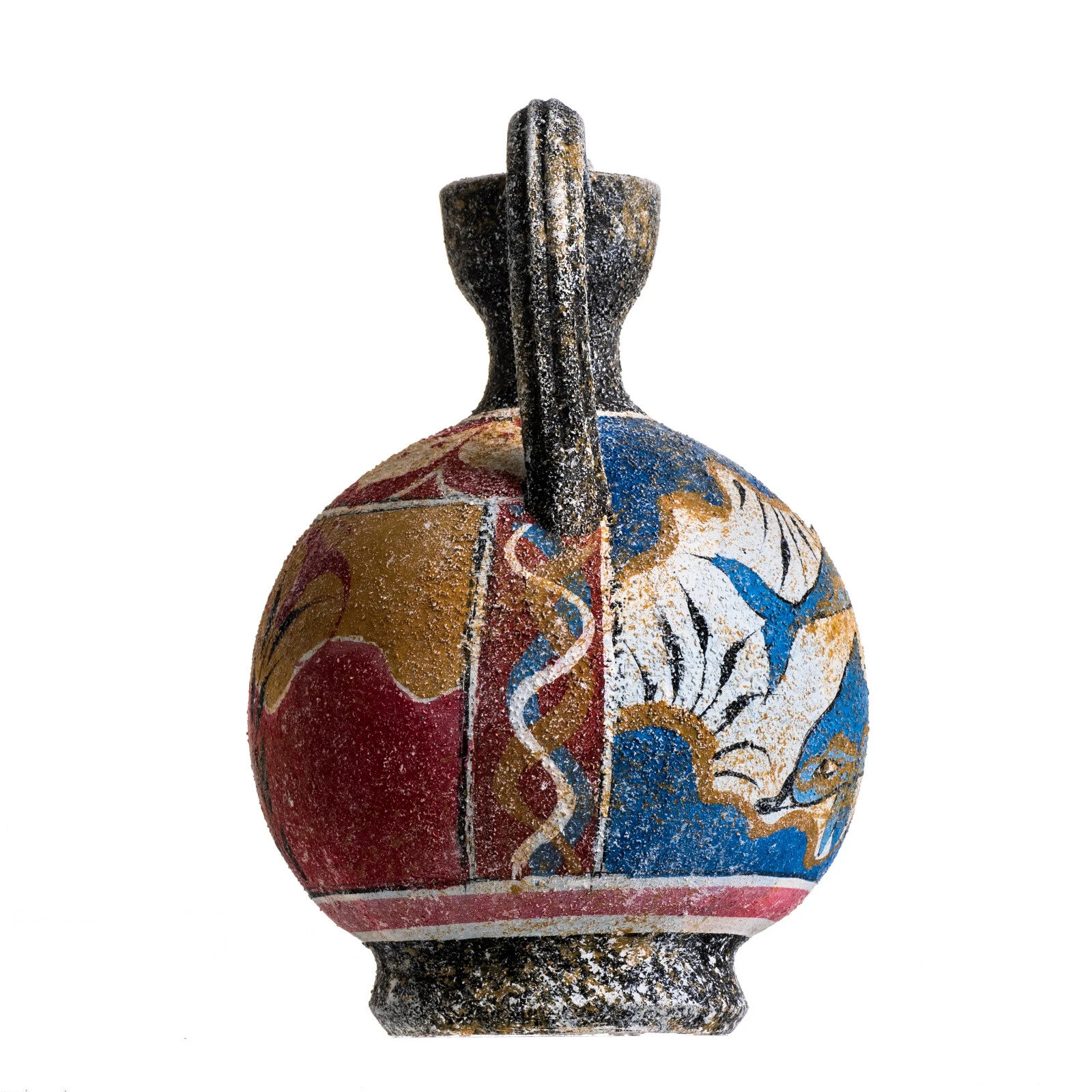 Ancient Greek Minoan Amphora Fresco Dolphins Mural Handmade Ceramic ... throughout Tuscan Nd Dolfi 26” Sunflower Wall Art