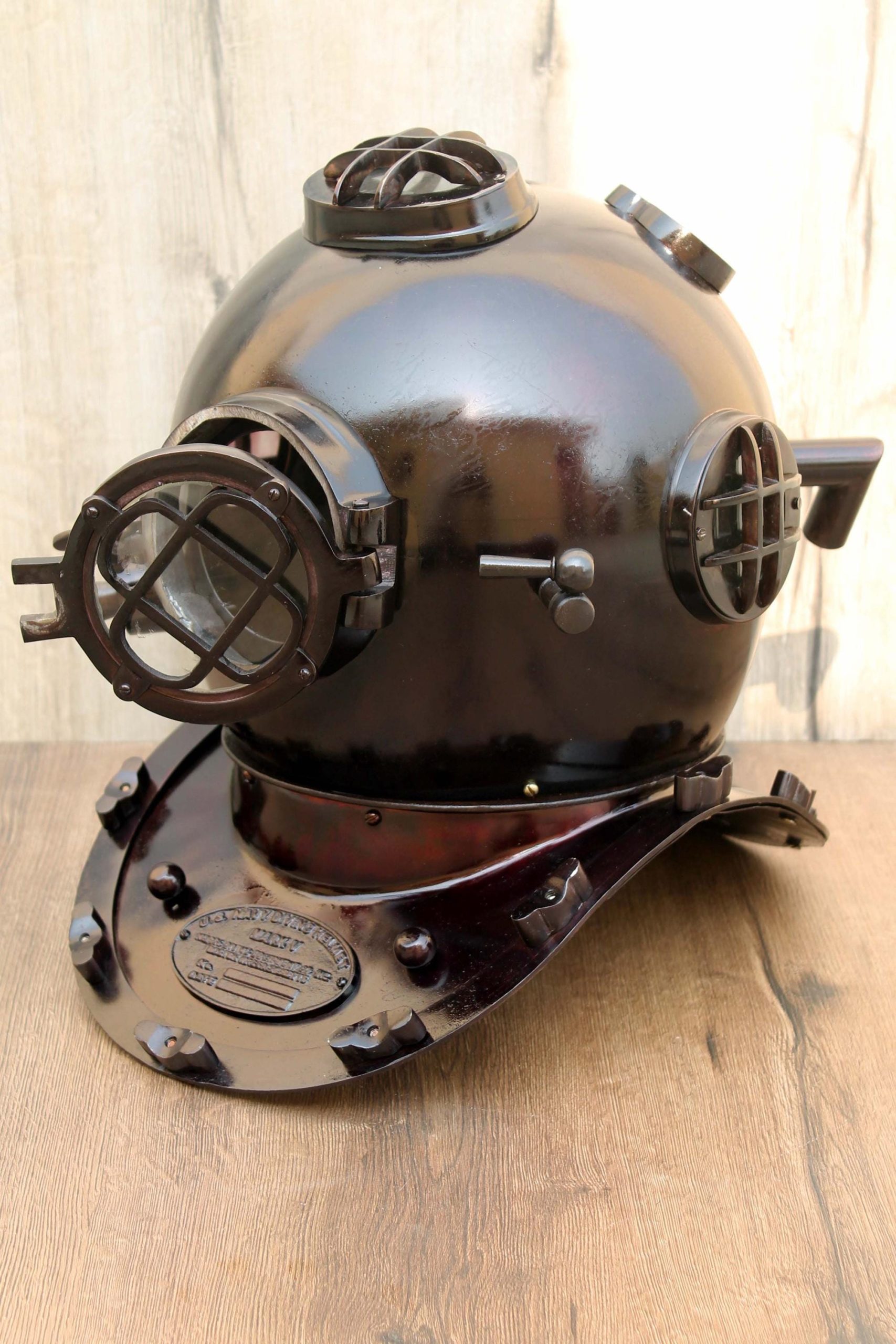 Antique Finish Vintage Diver Helmet | Maritime Nautical Collectible ... inside Diver Wall Decor