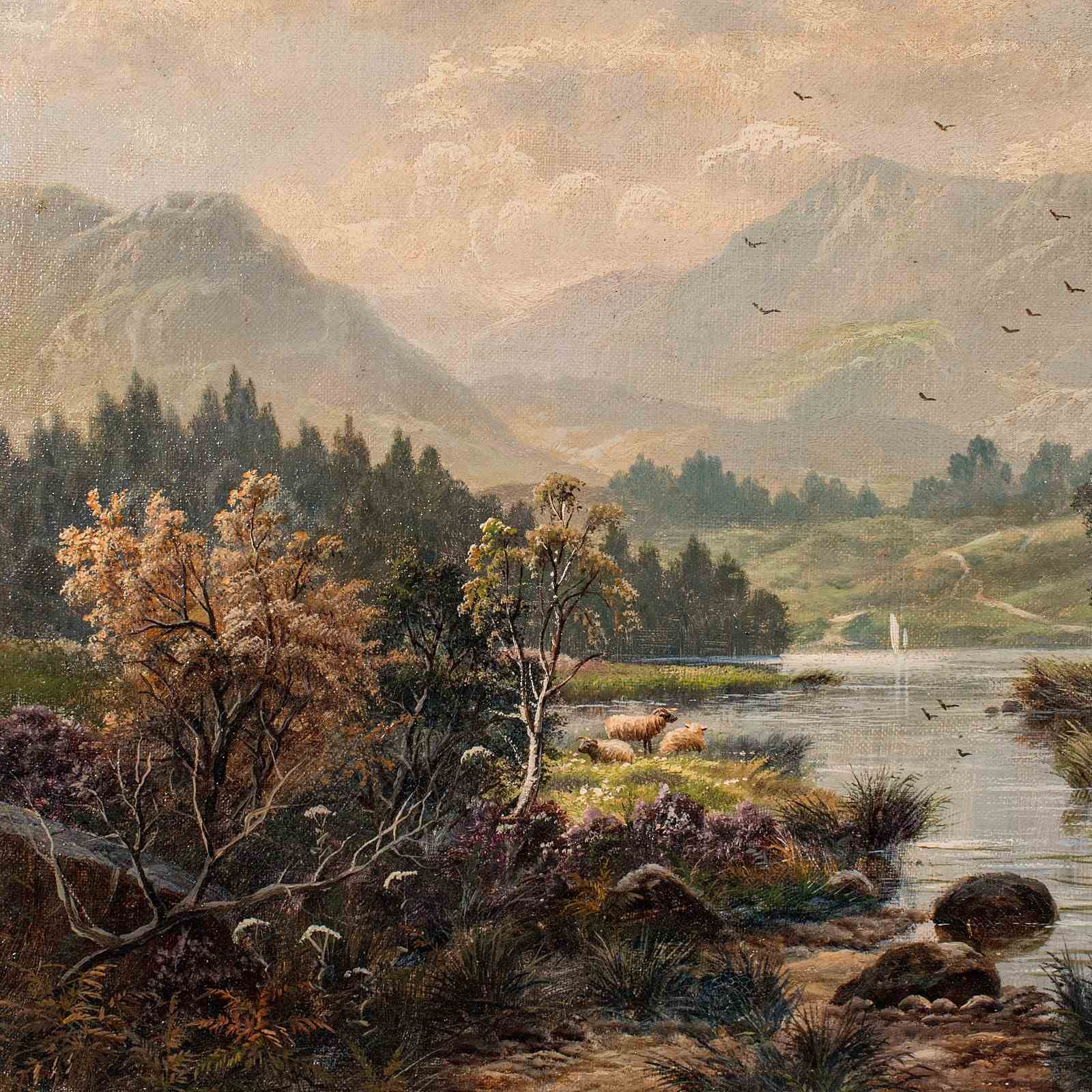 Antique Landscape Painting, British School, Original, Oil On Canvas ... with regard to What Antique Landscape Paintings Reveal About Historic Artist Techniques