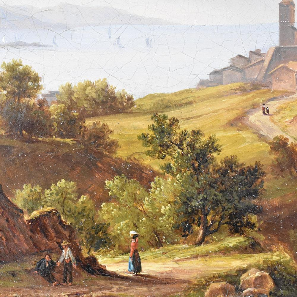 Antique Oil Painting, Italian Landscape, Nature Painting, 19Th Century ... pertaining to What Antique Landscape Paintings Reveal About Historic Artist Techniques