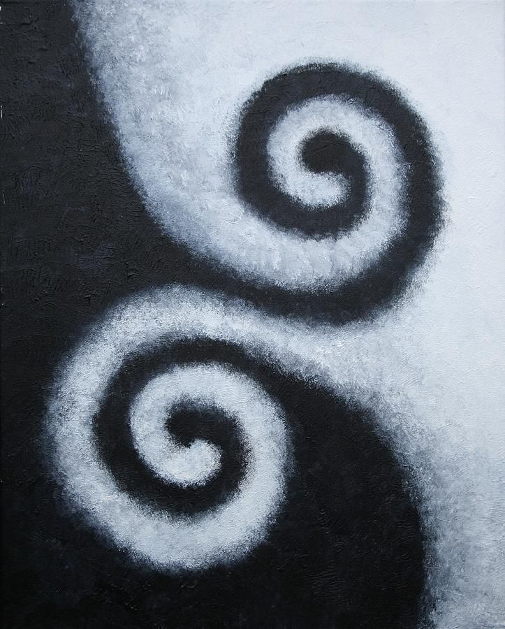 Balance In Artwork - Abstract Painting With Black And White Swirls with regard to Harmony I Framed Canvas - White