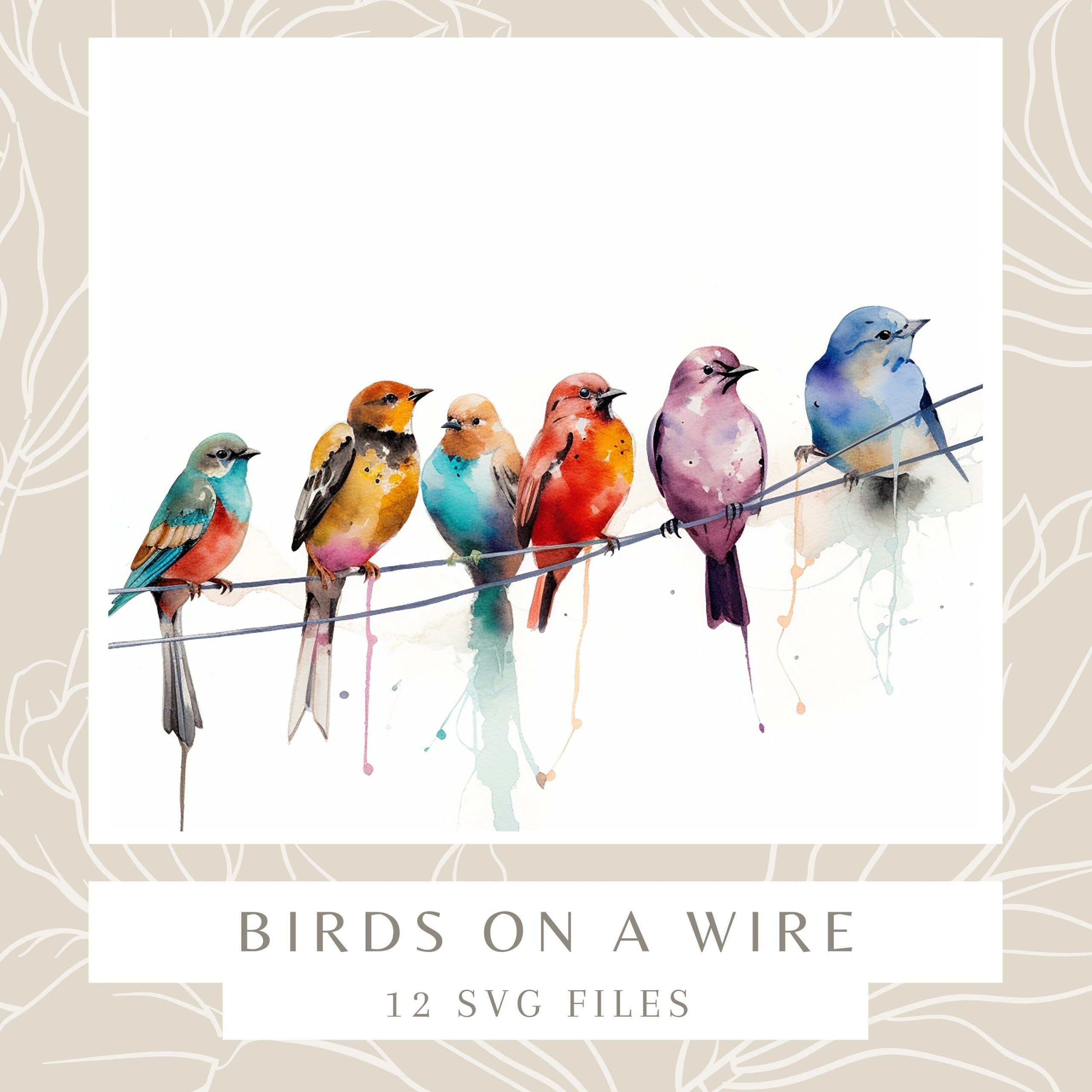 Birds On A Wire Water Color Painting 12 High Quality Jpg Clipart Pack ... within Why the Birds on a Wire IV Piece Remains a Timeless Interior Accent in 2026