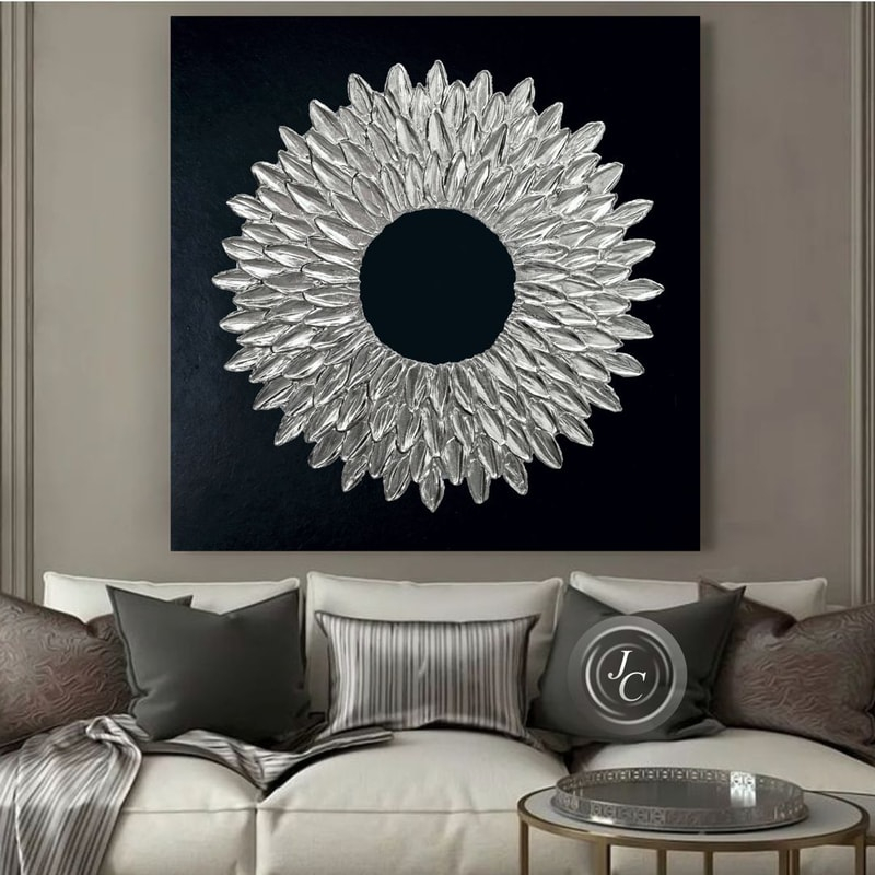 How to Layer Textures and Metallic Tones with Round Silver and Black Wall Art