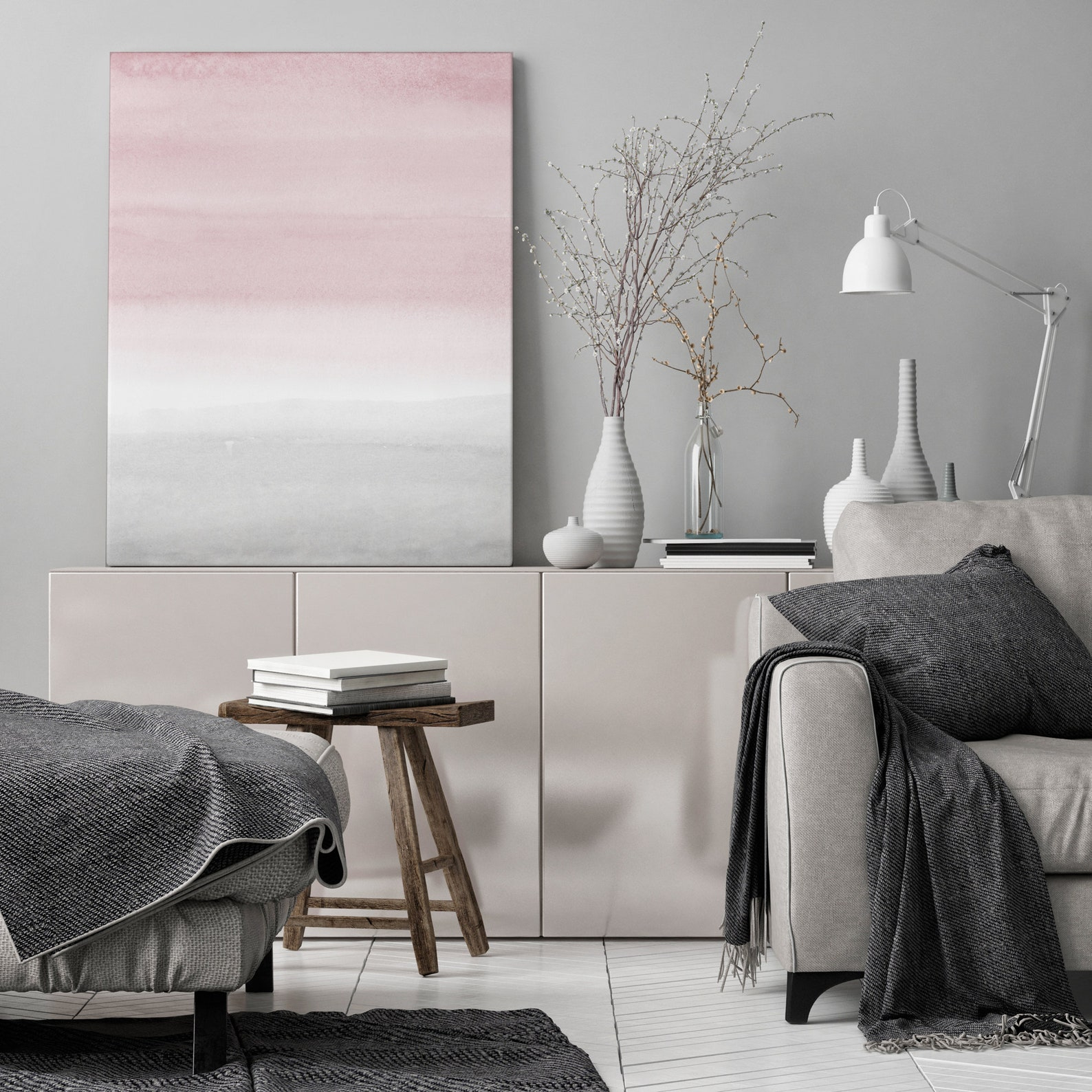 Blush Pink Grey Abstract Art Large Wall Art Watercolor Printable Art ... throughout Why Large Blush Pink and White Minimalist Art Transforms a Room in 2026