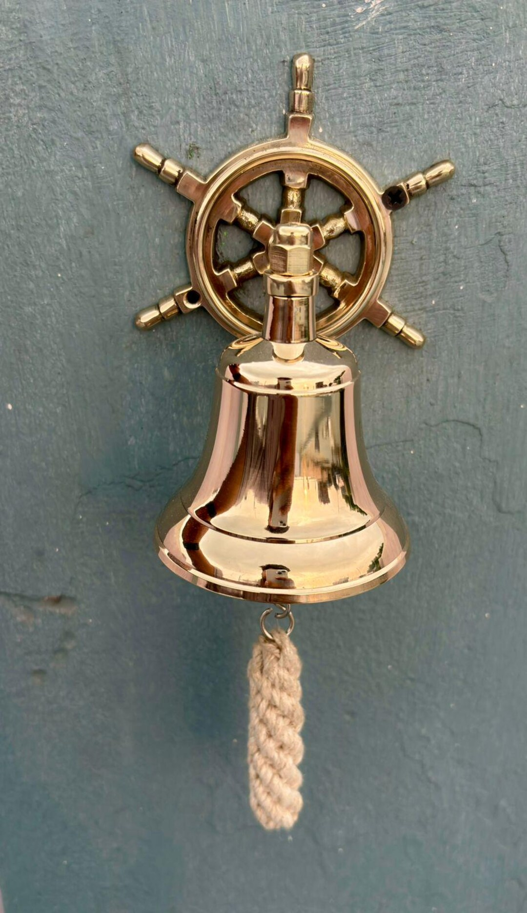 Brass Ship Wheel Wall Bell: Nautical Vintage-Style Doorbell - Etsy with regard to Why the 6 Inch Antique Copper Ship Wheel Bell Captivates Maritime History Lovers