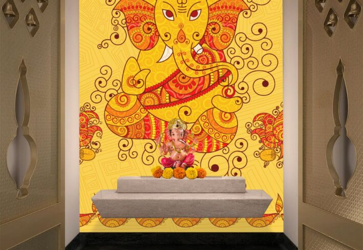Buy Ganesha Wallpaper For Wall – 3 Year Color Warranty within Ganesha Wall Ivory Colored Tusk