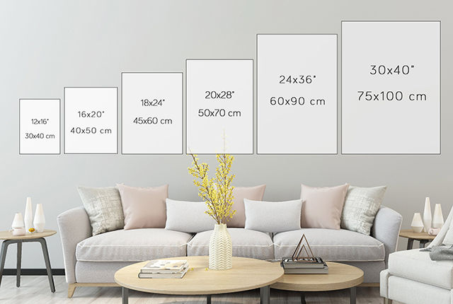 Canvas Size Guide - How To Bring Perfect Artworks To Your Home? pertaining to Why a Square Fifty Inch Canvas Is the Sweet Spot for Statement Visuals in Home Studios