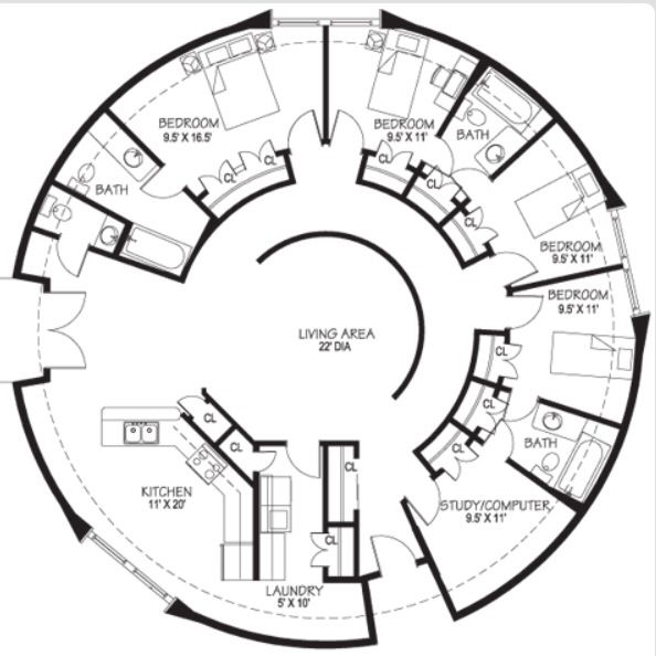 Circular Floor Plan | Round House Plans, Round House, Floor Plans intended for Designing with Circular Formats to Bring the Horizon Indoors