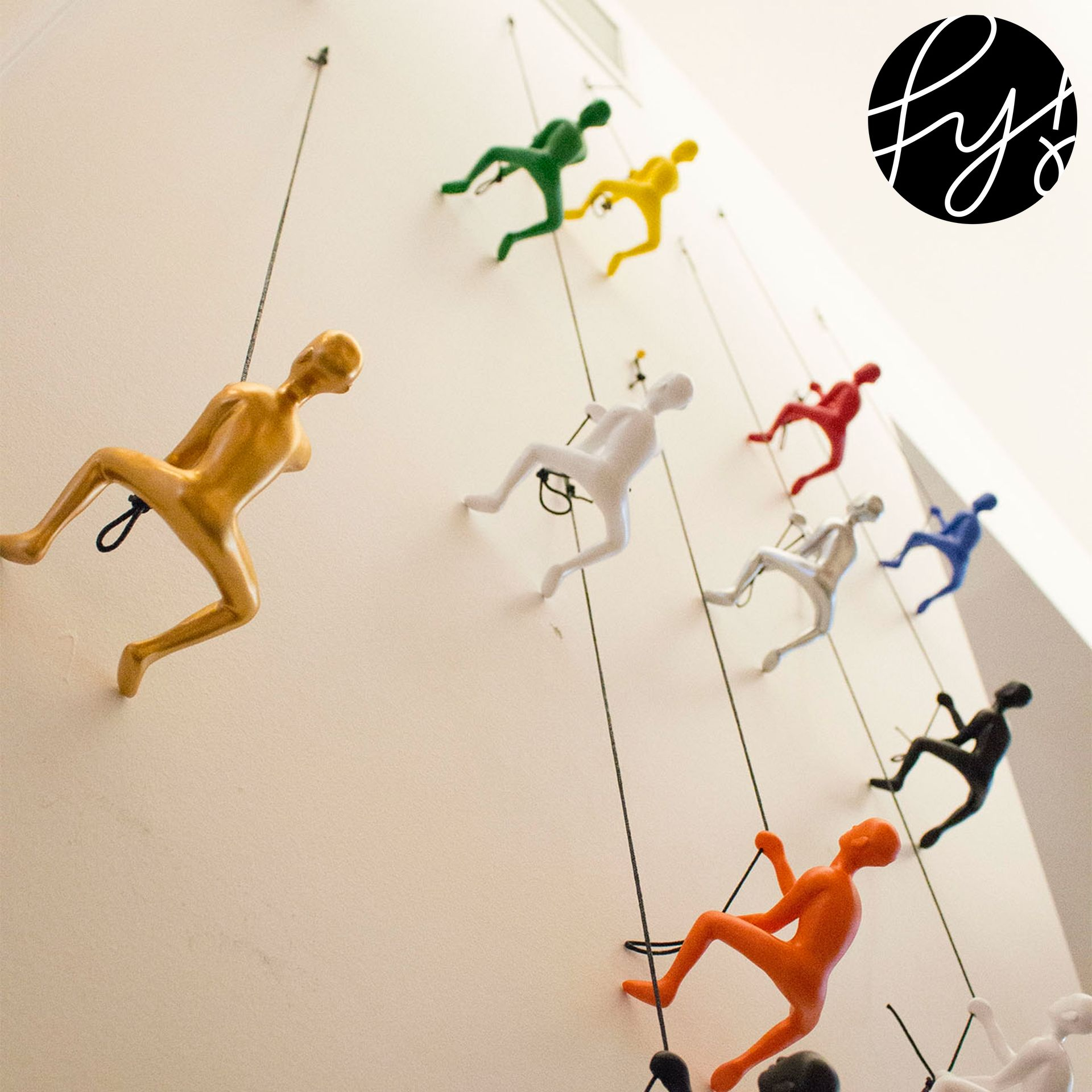 Climbing Man Wall Decor Set - Multicoloured - Set Of 9 | Wall Sculpture ... with regard to Climbing Man Gold Wall Art, Set Of 4