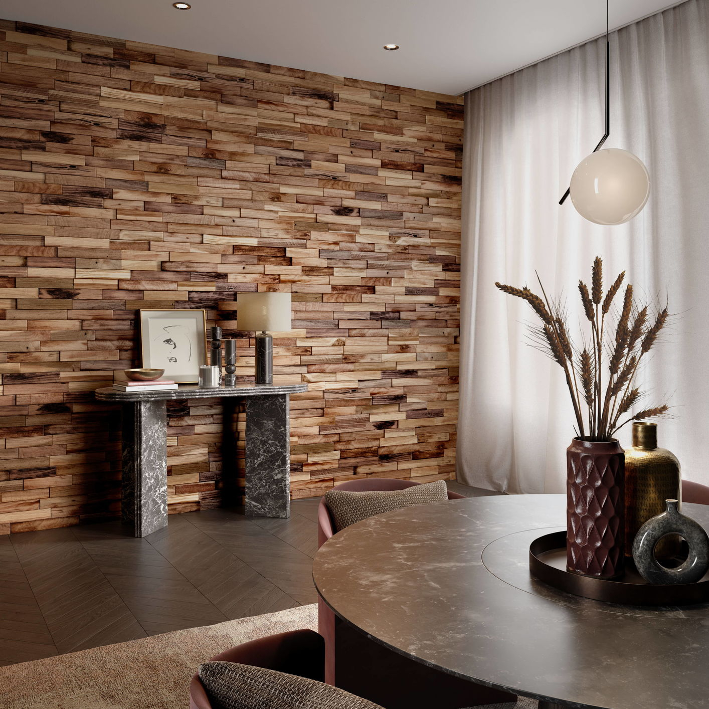 Colorado Teak Panels – Uddo Designer Flooring in Uttermost 04085 Three Piece Wood Wall Decor Set - Teak Wood