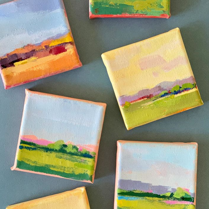 Countryside 18 Original Painting | Mini Paintings, Original Paintings ... in My Houzz: Minimalist Style And Original Art For A Seattle Home - (Art Bisa Di Dinding)