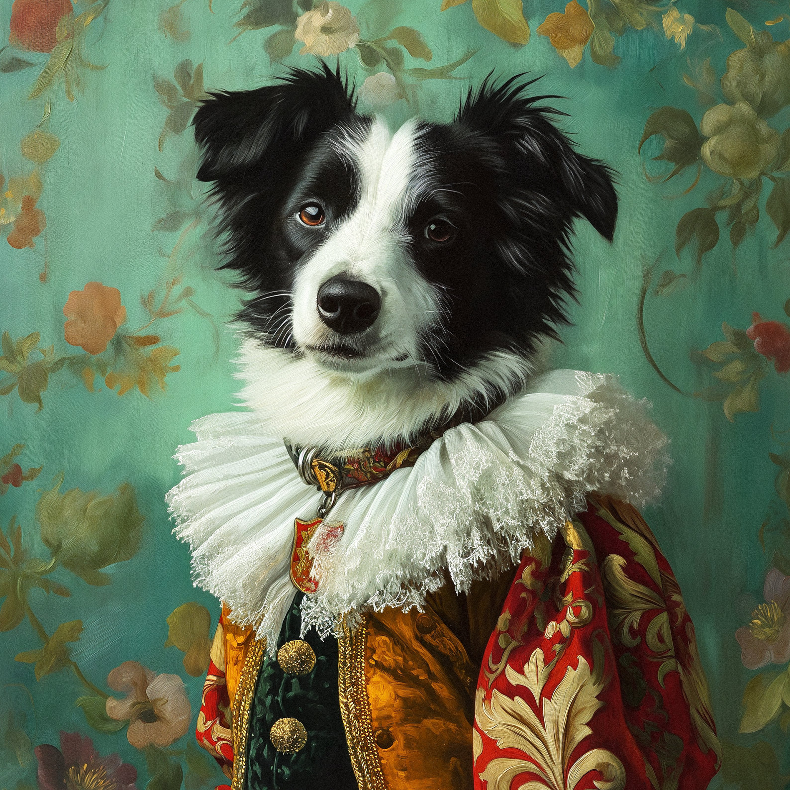 Custom Royal Pet Portrait From Photo, Royal Dog Portrait Custom ... intended for The Craft Behind Metal Dog Portraits and Why They Last a Lifetime