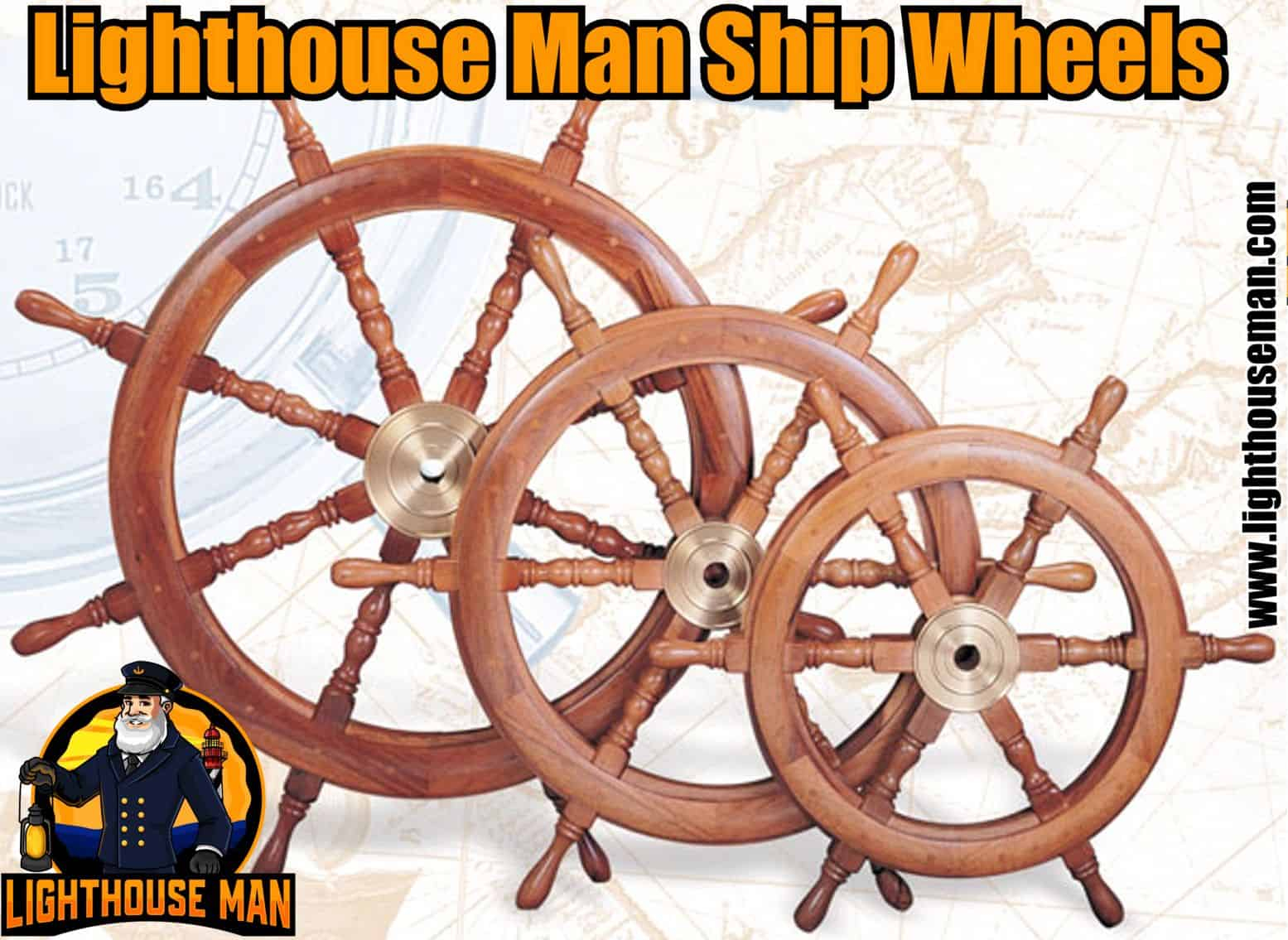 Decorative Nautical Ship Wheels, - Lighthouse Man regarding Small Spaces Big Impact Decorating With Compact 6 Inch Nautical Ship Wheels