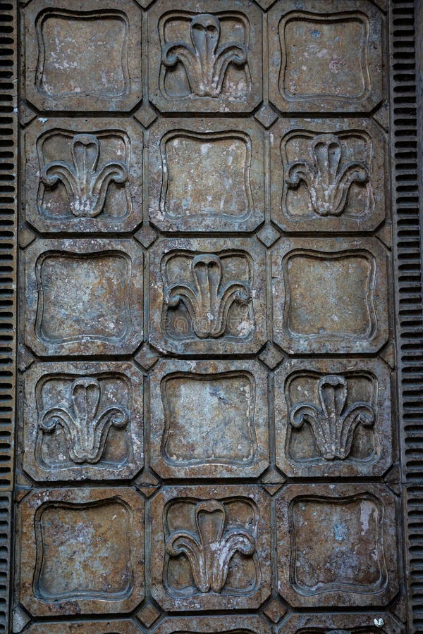 Decorative Wall Panel Featuring Floral Motifs In A Historic Building ... inside Leafy Medallion 15, Architectural Friezes,Traceries And Tiles