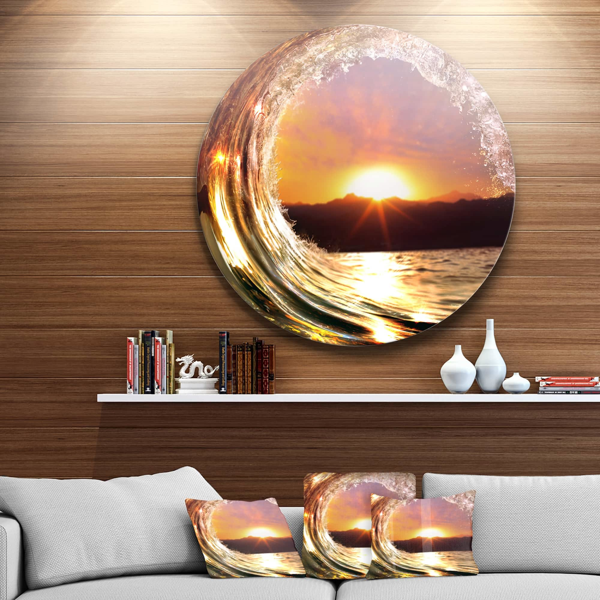 Transforming Blank Walls Using Compact Seashore Round Wall Art Inspired By Dusk