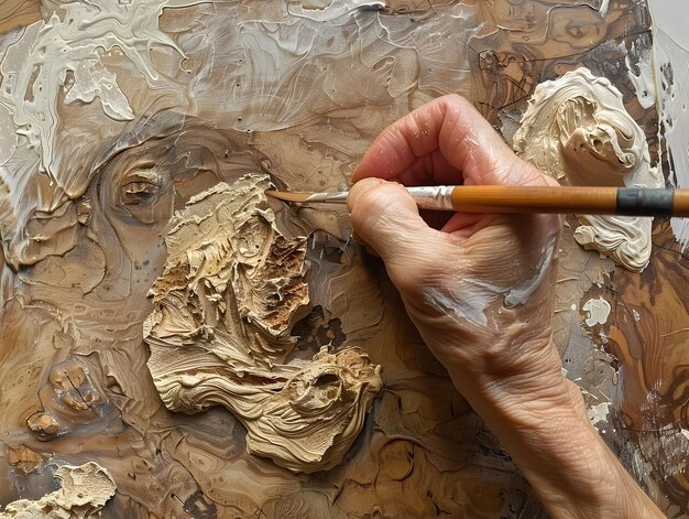 Detailed Textured Wooden Surface With Abstract Brushwork Art | Premium ... inside Mercana White Tail Ii Oil Painting