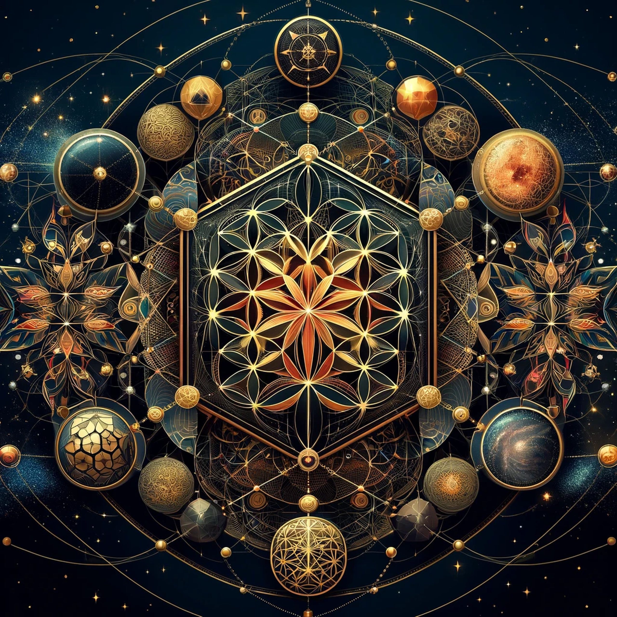 Digital Sacred Geometry Art File, Flower & Tree Of Life, High-Res Png ... for The Intersection of Algorithmic Geometry and Botanical Aesthetics in Digital Art